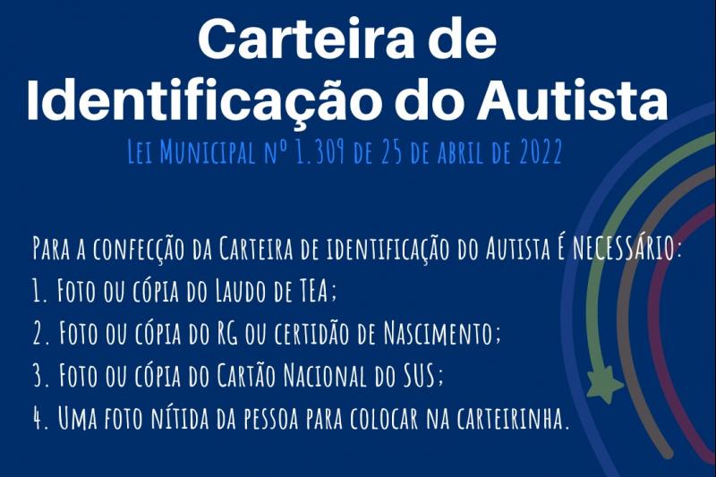 Carteira de identificação de Autista será confecionada no Centro de Apoio Especializado