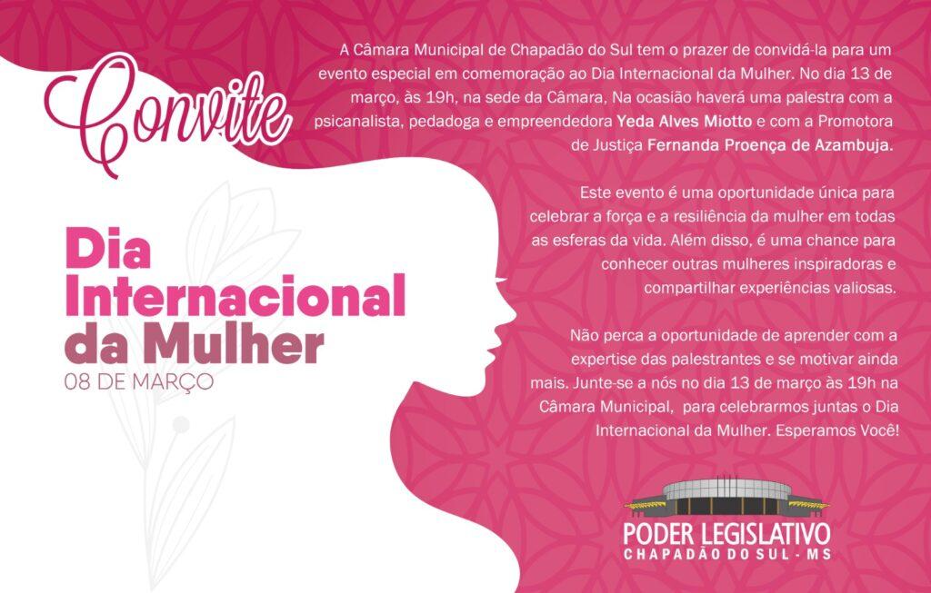 Câmara de Vereadores oferece Palestra nesta segunda-feira em homenagem ao Dia da Mulher