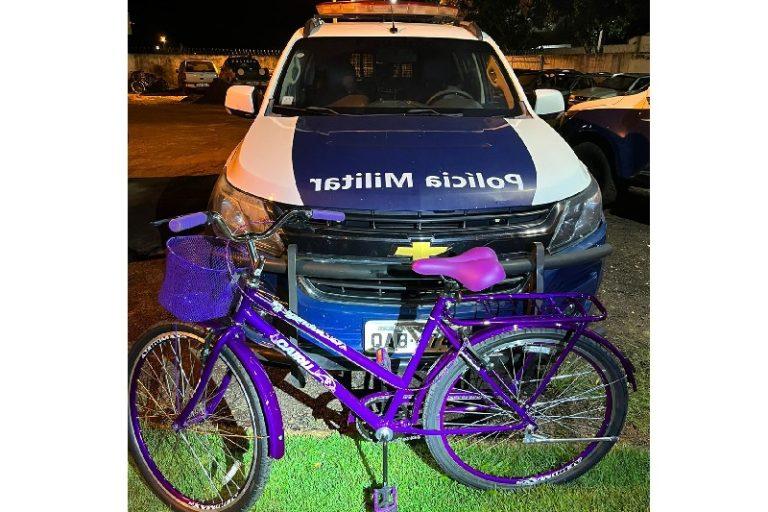 PM de Chapadão do Sul recupera bicicleta furtada e que estava abandonada em matagal