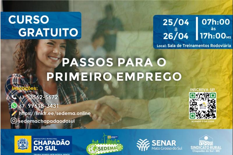 Executivo Municipal abre inscrições para o curso “Passos para o Primeiro Emprego”