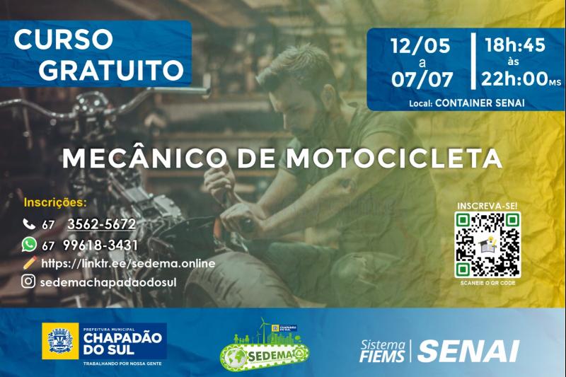 Curso de Mecânica Básica de Motocicletas: Oportunidade para qualificação profissional em Chapadão do Sul