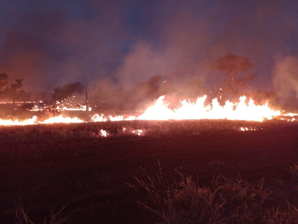 Fogo fora de controle atinge cinco fazendas em Cassilândia