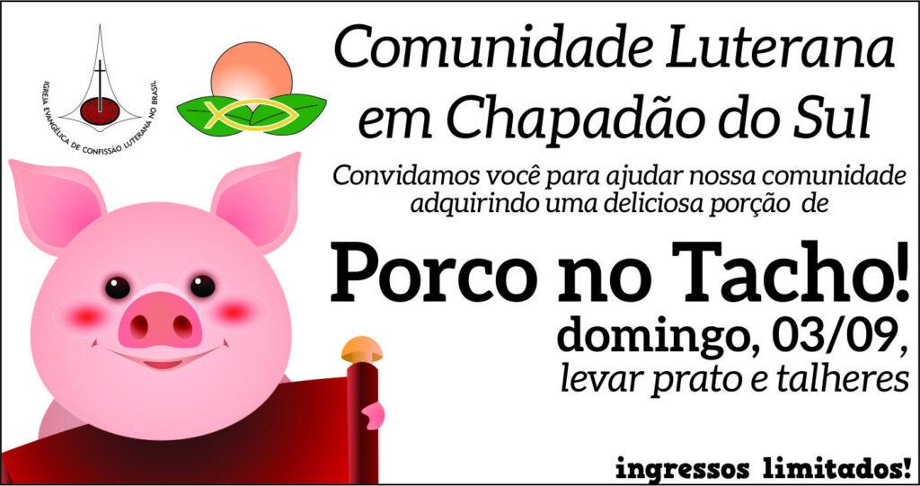 Neste domingo tem Porco no Tacho da Comunidade Evangélica IECLB