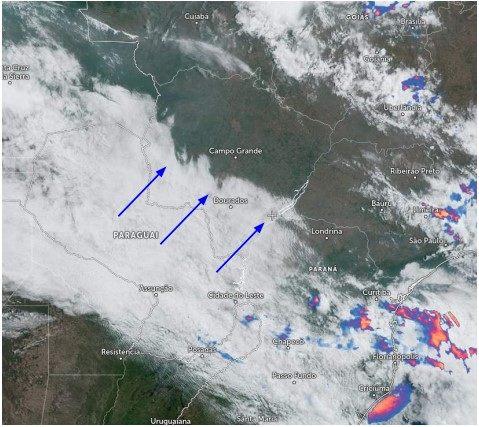 Frente fria: Em poucas horas, temperatura cai de 35ºC para 20ºC em cidades de Mato Grosso do Sul