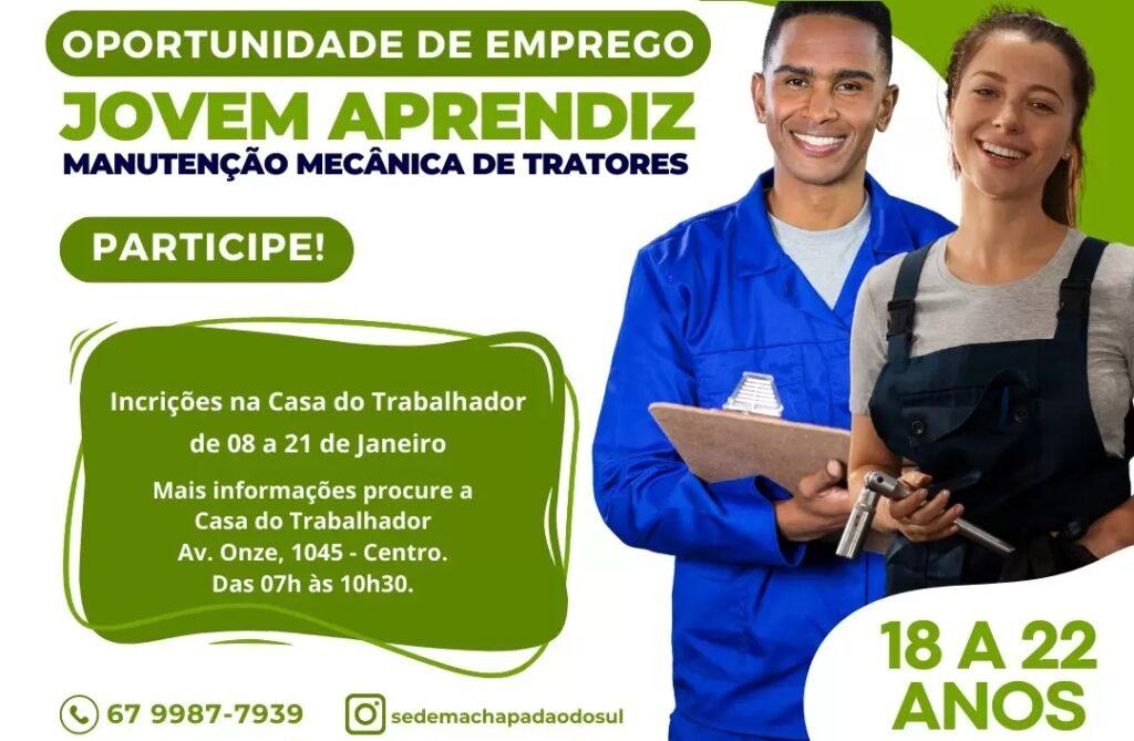 Casa do Trabalhador abre 50 vagas para Jovem Aprendiz em Manutenção Mecânica de Tratores