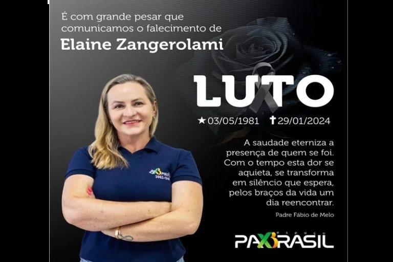 Nota de Falecimento: Elaine Zangerolami, Diretora da Pax Brasil