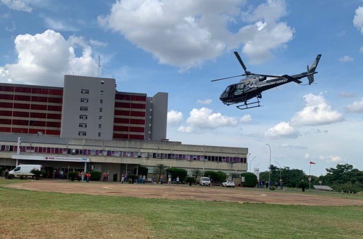 Com uso de helicóptero, HRMS e Sejusp auxiliam treinamento de hospital da Capital