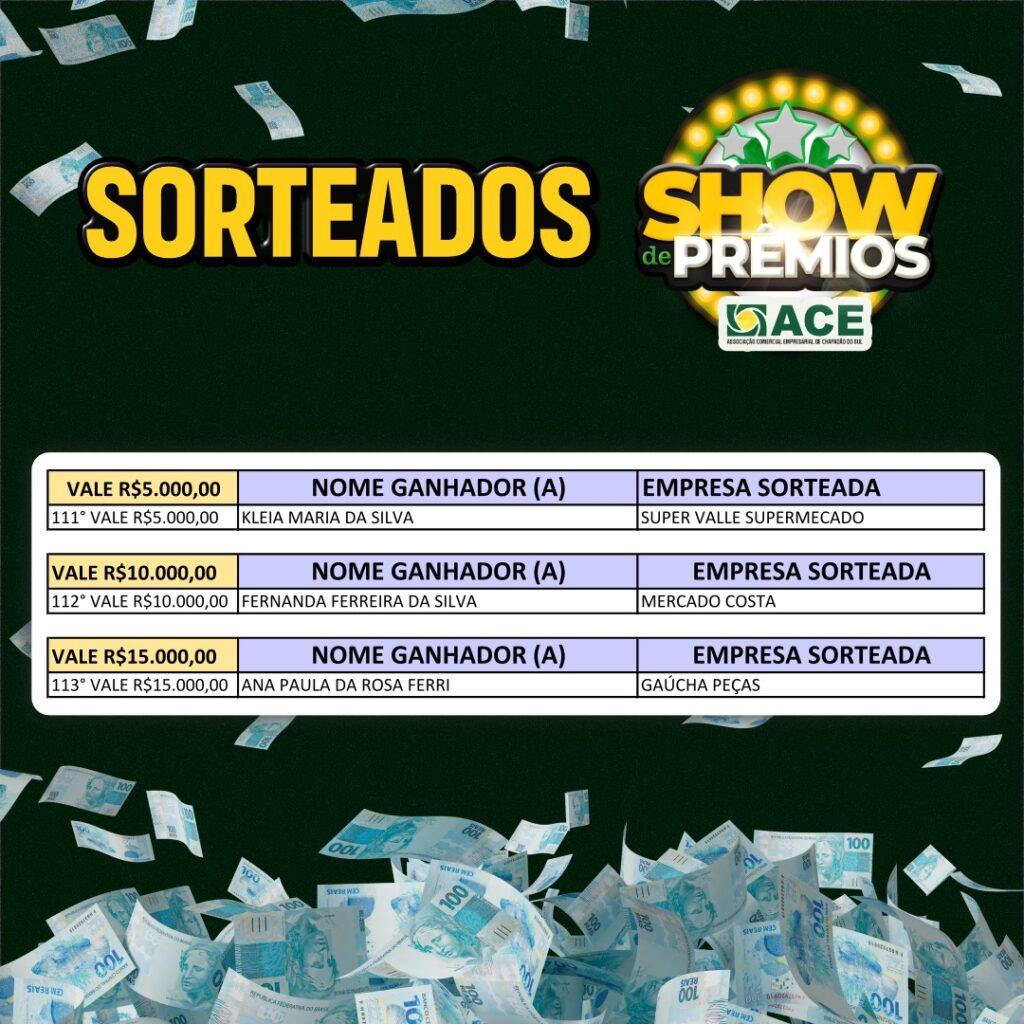 Confira os ganhadores do Show de Prêmios da ACE