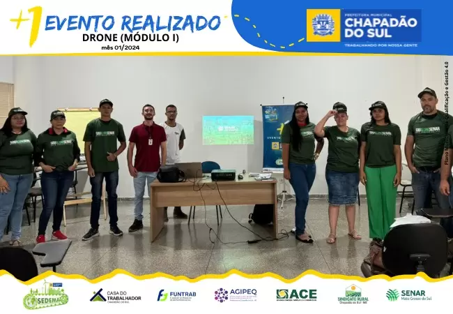 Curso gratuito de “DRONE – MÓDULO I” concluído com sucesso em Chapadão do Sul
