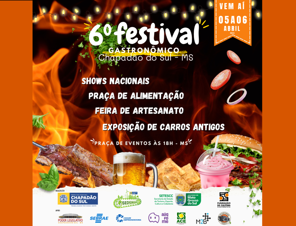 Prepare-se para o 6º Festival Gastronômico de Chapadão do Sul, o maior evento gastronômico de MS