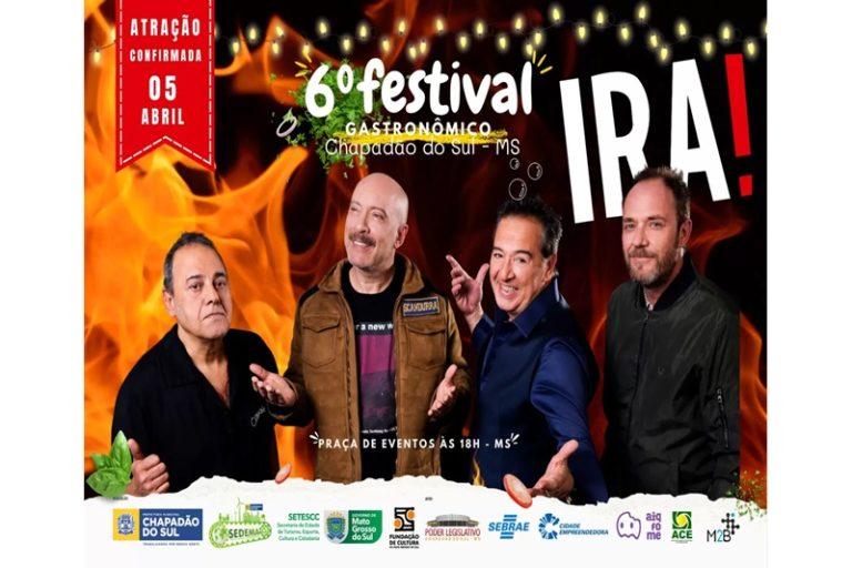 Banda IRA é anunciada como a 1ª atração do 6º Festival Gastronômico de Chapadão do Sul
