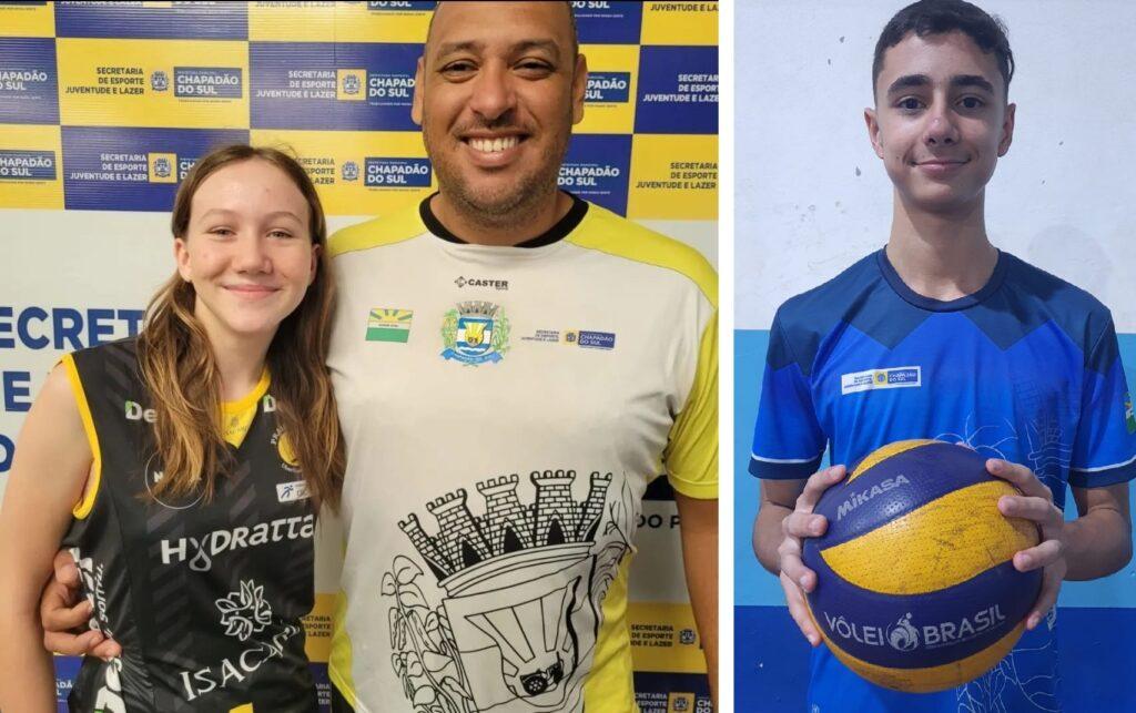 Gabriel e Bruna, Atletas da Escolinha de Voleibol de Chapadão do Sul, jogam pela seleção