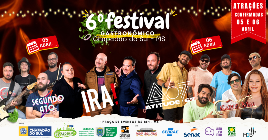 Confira as atrações musicais do 6º Festival Gastronômico de Chapadão do Sul