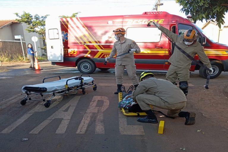 Acidente de Trânsito em Chapadão do Sul: jovem ciclista é socorrida pelos Bombeiros