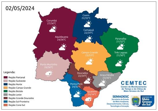 Com chegada de frente fria nesta quinta-feira, pancadas de chuvas são esperadas em regiões de MS Tempo Alexandre Carvalho Gonzaga