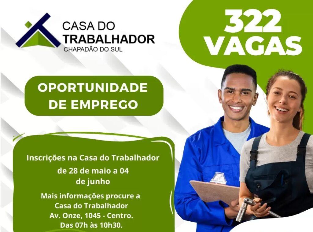 Casa do Trabalhador oferece mais de 322 vagas de emprego, confira