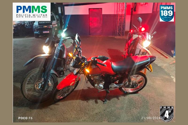 Jovem sem CNH é detido pela PM com motocicleta adulterada em Chapadão do Sul