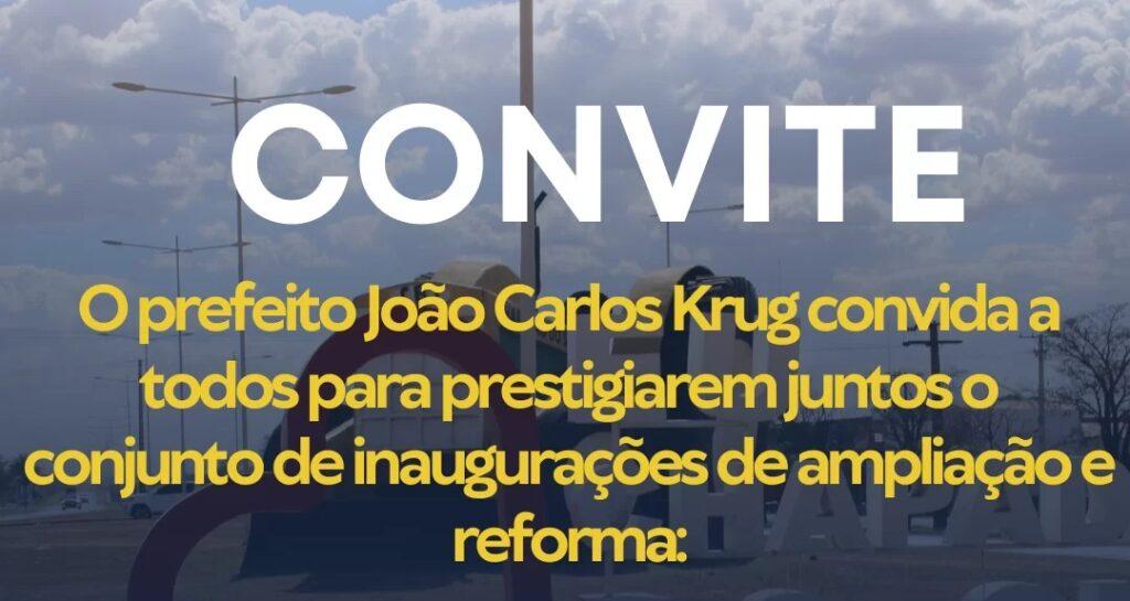 Prefeitura de Chapadão do Sul convida população para importantes inaugurações e entregas no mês de novembro