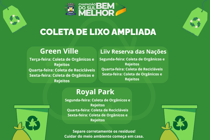 Informativo da SEDEMA – Coleta de lixo ampliada
