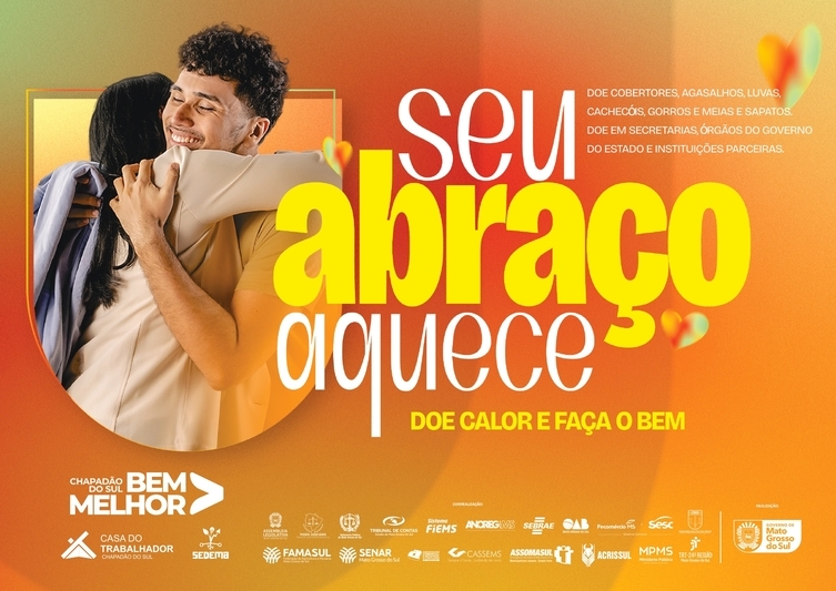Campanha “Seu Abraço Aquece” chega a Chapadão do Sul e mobiliza doações para enfrentar o frio