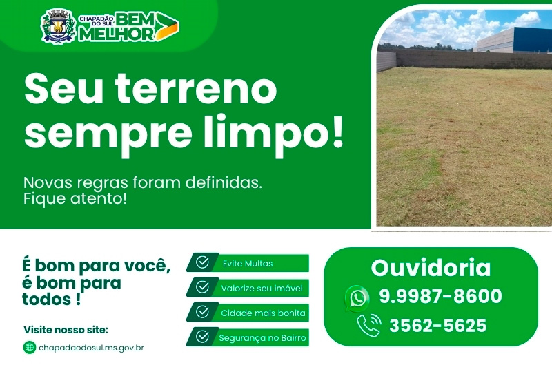 Lei define novas regras para limpeza de terrenos