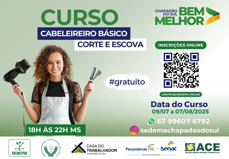 Prefeitura abre inscrições para o curso Cabeleireiro Básico: Técnicas de Corte e Escova
