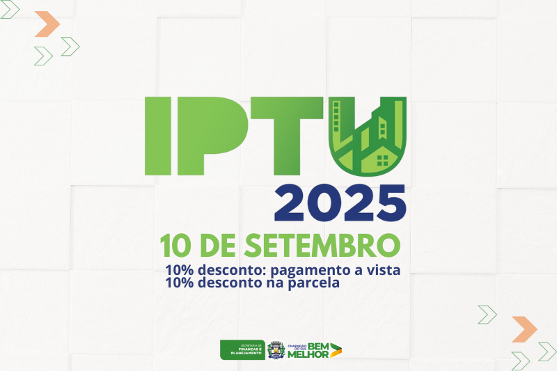 FIQUE ATENTO: 3ª parcela do IPTU 2025 vence dia 10 de setembro