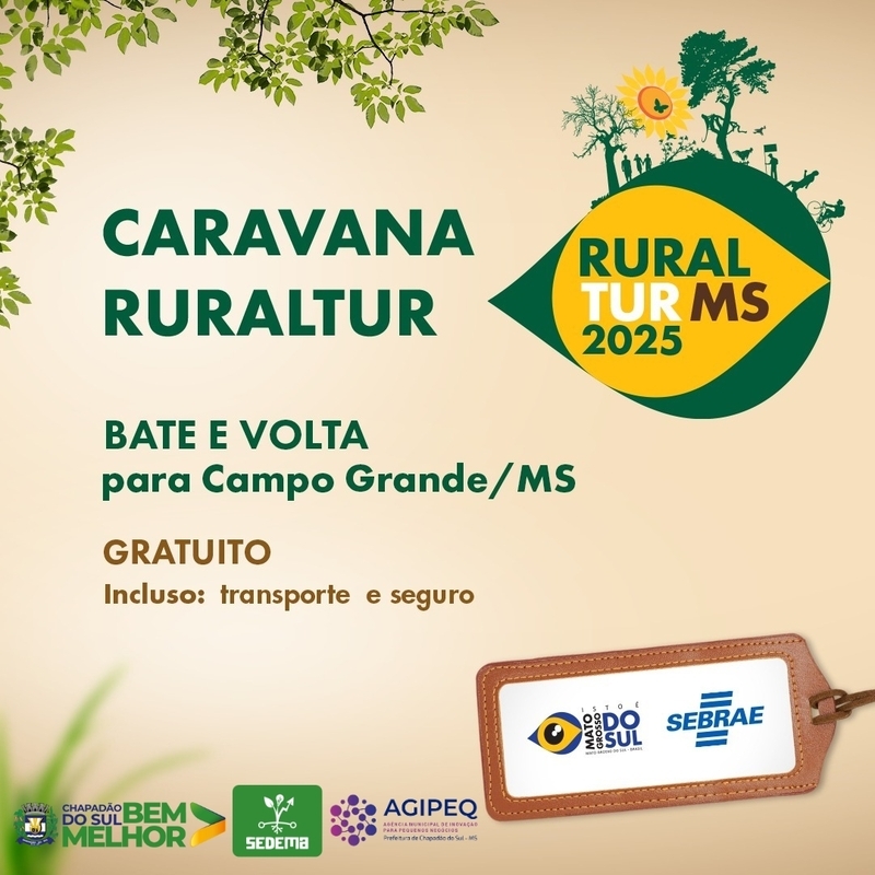 Prefeitura organiza caravana para a maior feira de turismo rural de Mato Grosso do Sul
