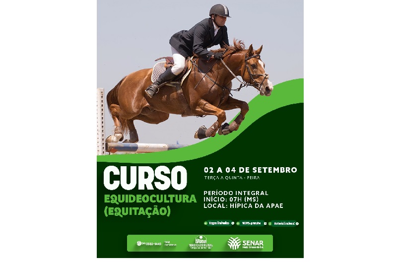 Sindicato Rural de Chapadão do Sul oferece curso gratuito de Equideocultura (Equitação)