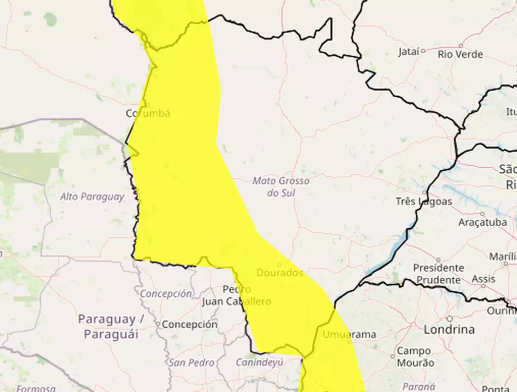 Setembro começa com alerta de tempestade em parte de MS