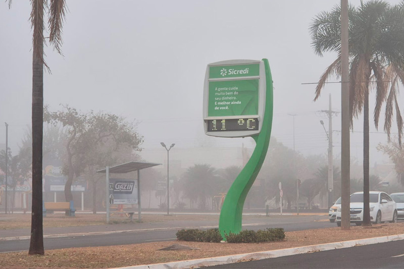 Manhã com neblina e friagem em Chapadão do Sul
