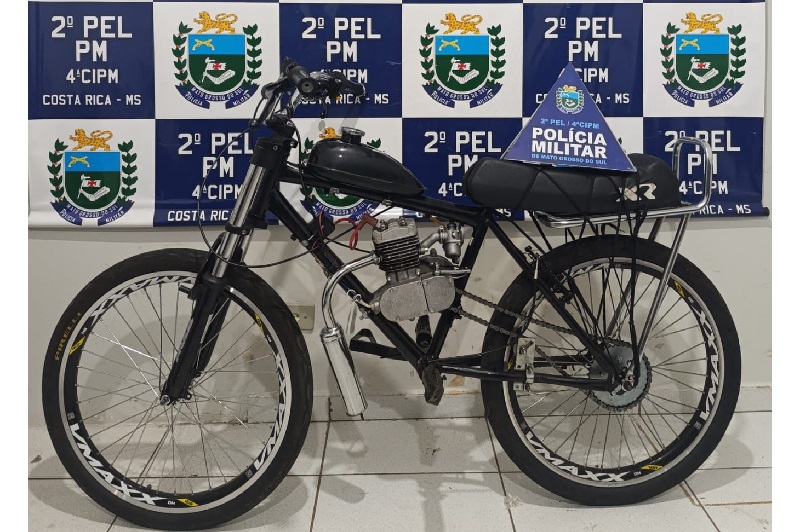 Polícia Militar recupera bicicleta motorizada furtada e apreende menor infrator em Costa Rica