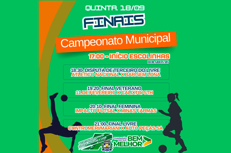 Nesta quinta-feira (18) ocorre a final do Campeonato Municipal de Futsal 2025 de Chapadão do Sul