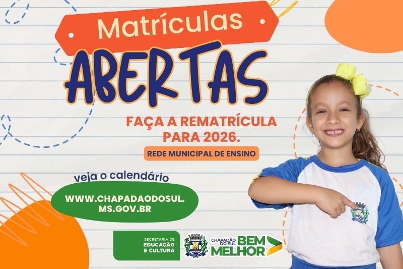Educação confirma datas de matrículas e rematrículas para ano letivo de 2026