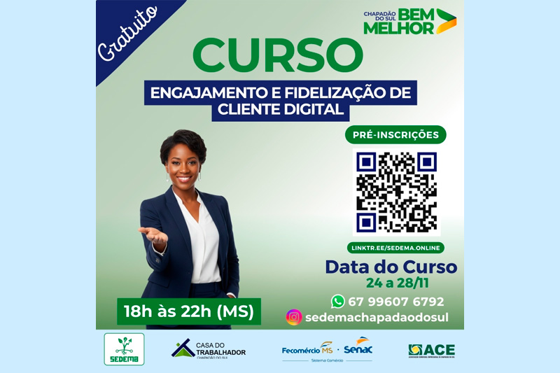 Inscrições Abertas: curso gratuito com foco em Vendas; Engajamento e Fidelização de Clientes no Digital