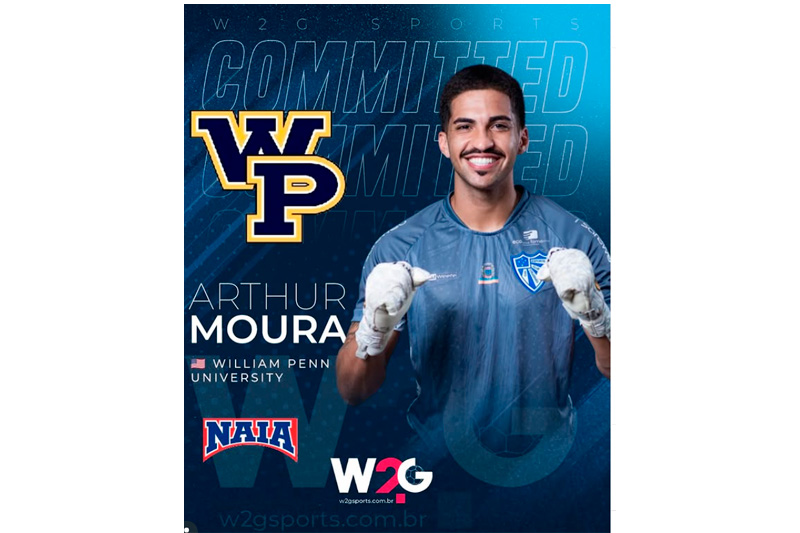 Goleiro de Chapadão do Sul vai jogar nos EUA. Arthur atuará pela William Penn University (Iowa)