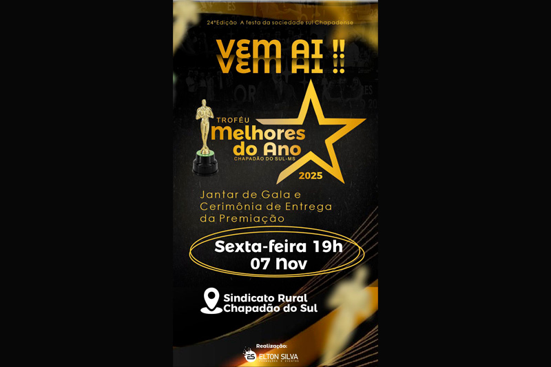Jantar Melhores do Ano é nesta sexta em Chapadão do Sul