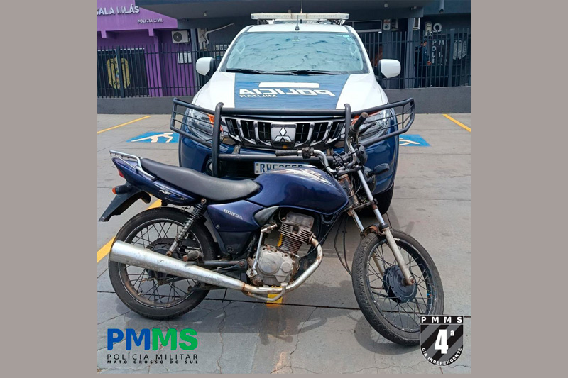Polícia Militar recupera motocicleta furtada e prende suspeito em Costa Rica