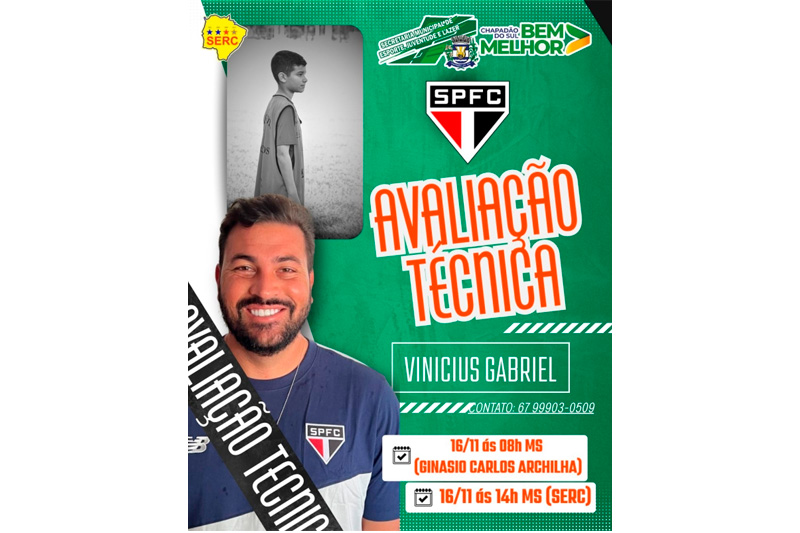 Chapadão do Sul recebe avaliação técnica do São Paulo FC em parceria com Secretaria de Esportes