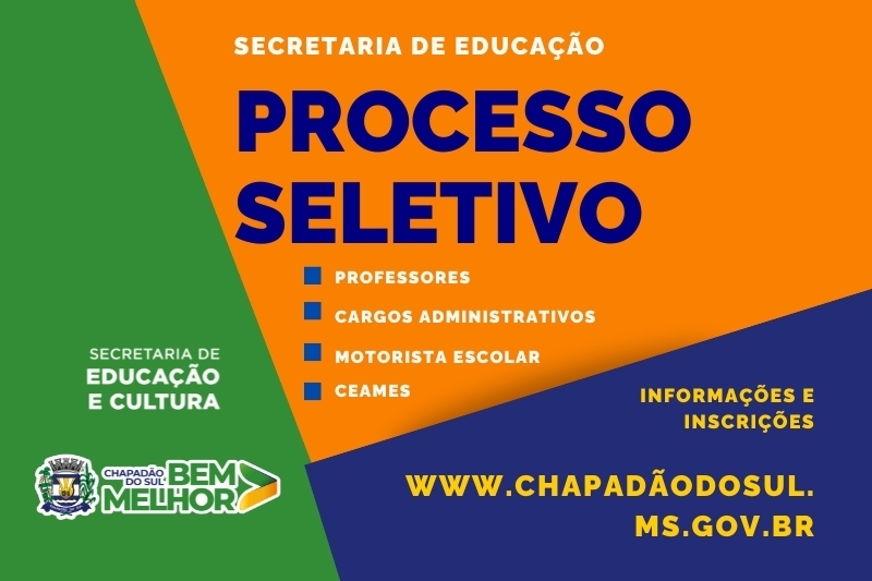 Educação abre processo seletivo para professores, cargos administrativos e Ceames