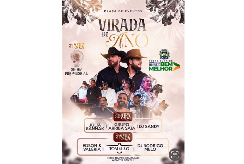 Chapadão do Sul vai virar o ano com alegria, música e muitas bênçãos