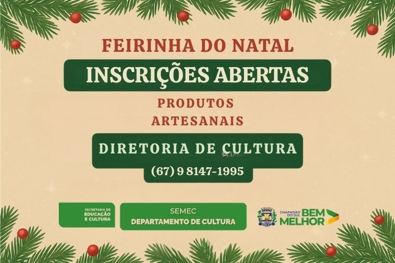 Secretaria de Educação e Cultura abre chamamento para empresas e feirantes artesanais participarem da Feirinha de Natal