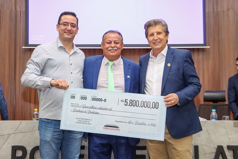 Com gestão enxuta e transparente, Câmara Municipal devolve R$ 5,8 milhões ao Poder Executivo em 2025