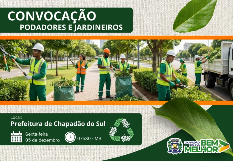 Chapadão do Sul: SEDEMA convoca podadores e jardineiros para reunião obrigatória nesta sexta-feira