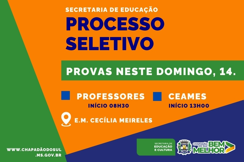 Neste domingo (14) tem as provas do processo seletivo da Educação