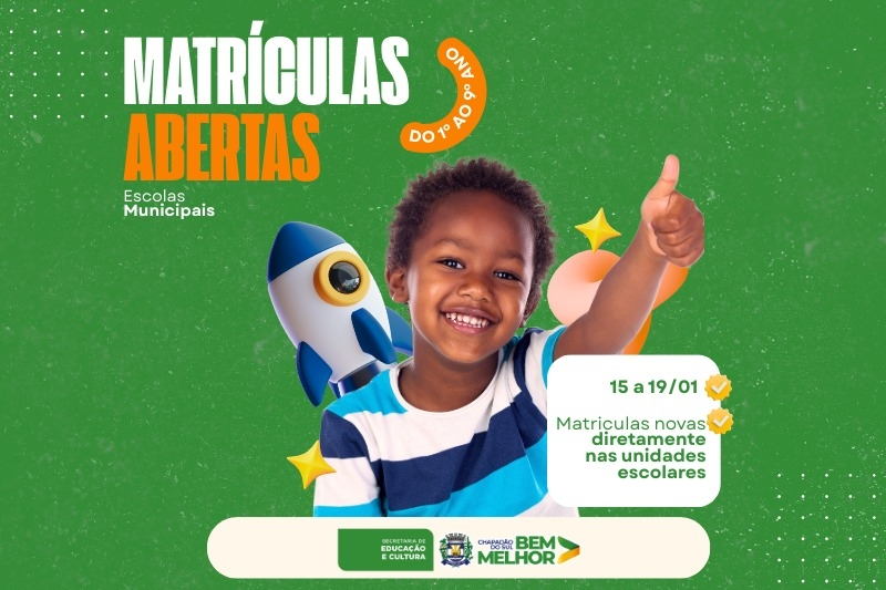 Começam hoje (15) as matrículas para os alunos do Ensino Fundamental que seguem até o dia 19