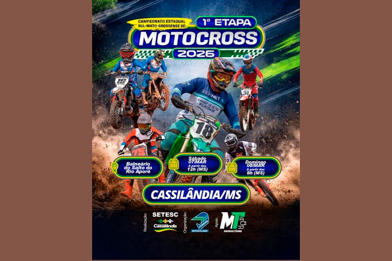 Dias 07 e 08 de março: Cassilândia recebe a abertura do Estadual de Motocross 2026