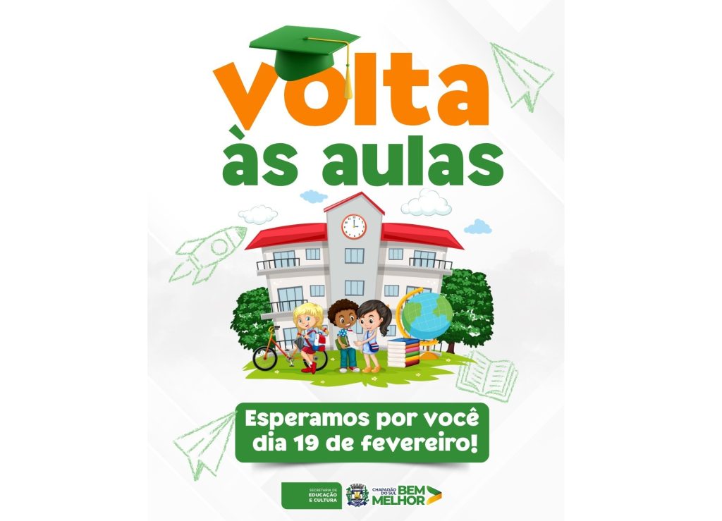 Volta às aulas na rede municipal é neste dia 19 de fevereiro