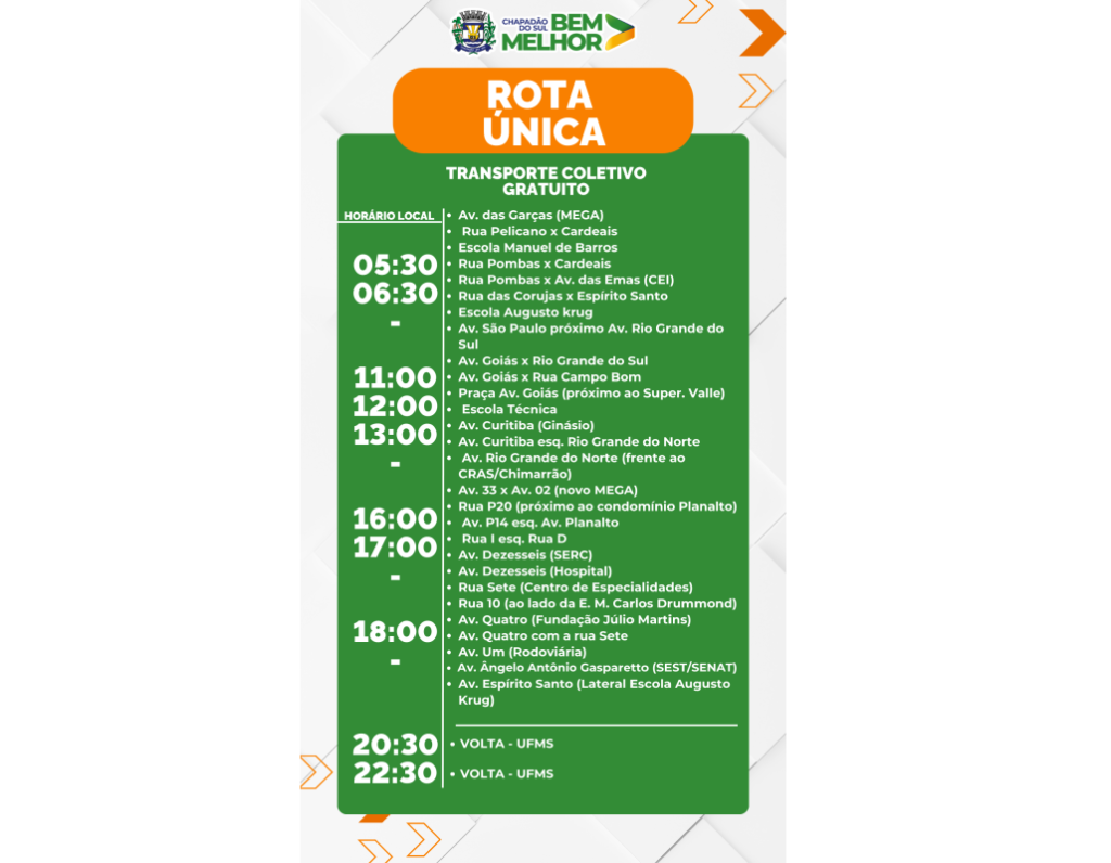 Transporte coletivo passa a operar com rota única e mantém gratuidade para a população