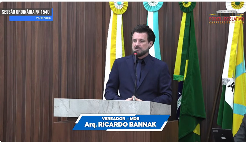 Vereador Ricardo Bannak pede afastamento do cargo de 1º Secretário da Mesa Diretora